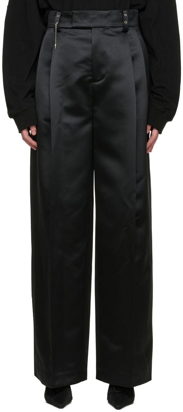 Nohavice We11done We11done Satin Wide-Leg Trousers Čierna | WD-PT1-22-234-M-BK, 0