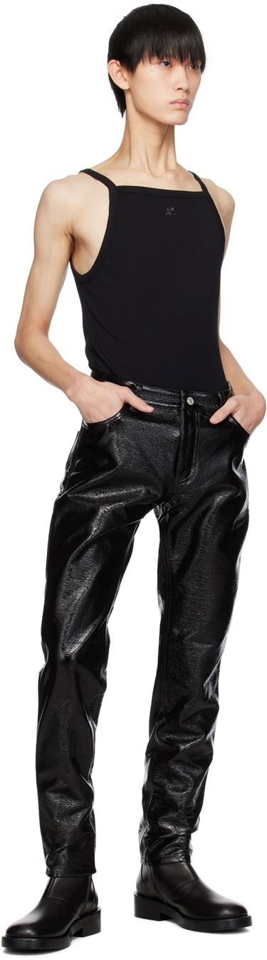 Nohavice Courrèges Courrèges Crinkled Slim Trousers Čierna | PERCPA022VY0014, 3
