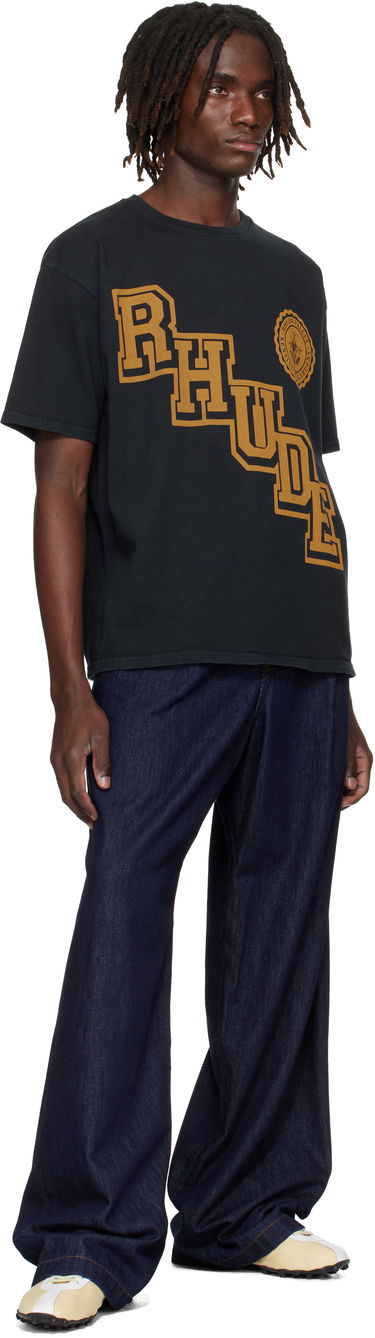Tričko Rhude Rhude Collegiate Crest T-Shirt Čierna | RHPF25TT05012, 3