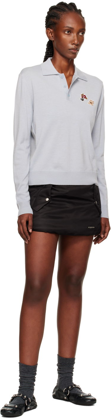 Polo tričko We11done We11done Double Patched Knit Polo Modrá | WD-KT2-25-679-W-GY, 3