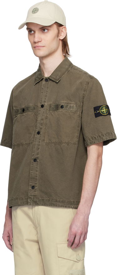 Košeľa Stone Island Stone Island Brushed Organic Cotton Canvas Shirt Zelené | K1S15 1200029 S00WN, 3