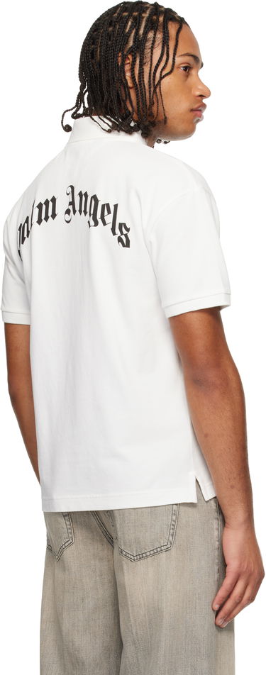 Polo tričko Palm Angels Curved Logo Polo Biela | PMGB02AF25FAB0020310, 2