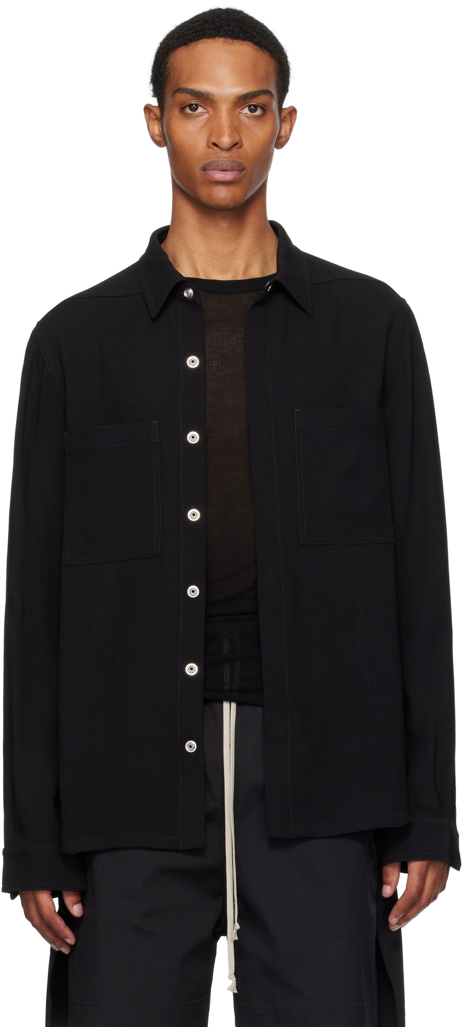 Košeľa Rick Owens Rick Owens Concordians Outer Shirt Čierna | RU02E1235 WA, 0