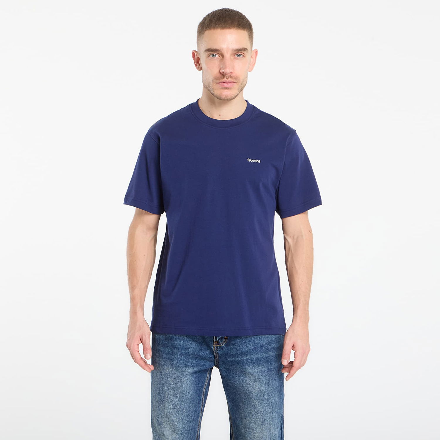 Tričko Queens Queens Essential T-Shirt With Contrast Print 5-Pack Navy | QNS_090, 0