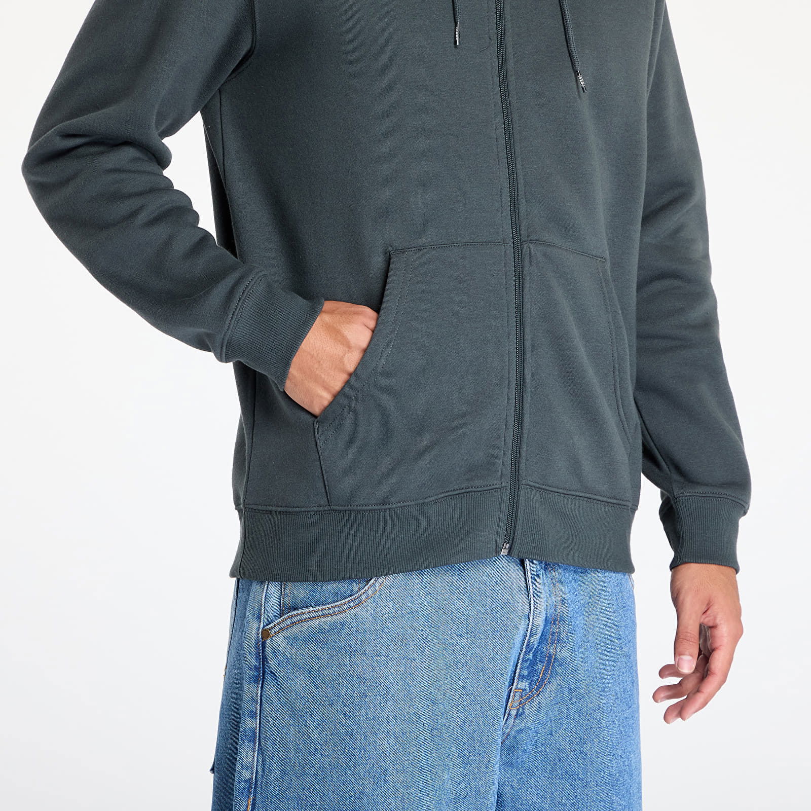 Regular Flag Zip Through Hoodie New Charcoal