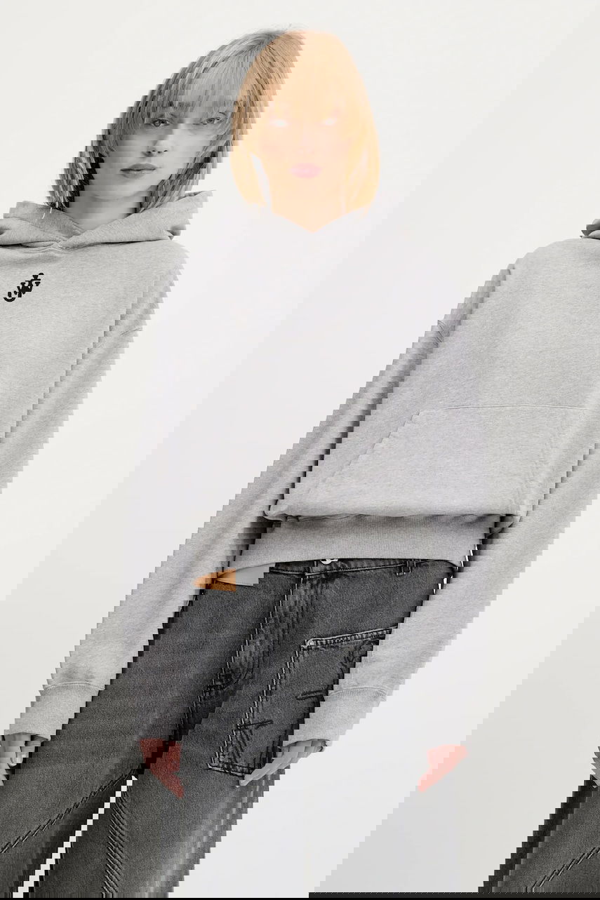 Mikina JW Anderson JW Anderson Anchor Embroidery Cropped Hoodie Šedá | JW0216.PG1719.907, 0