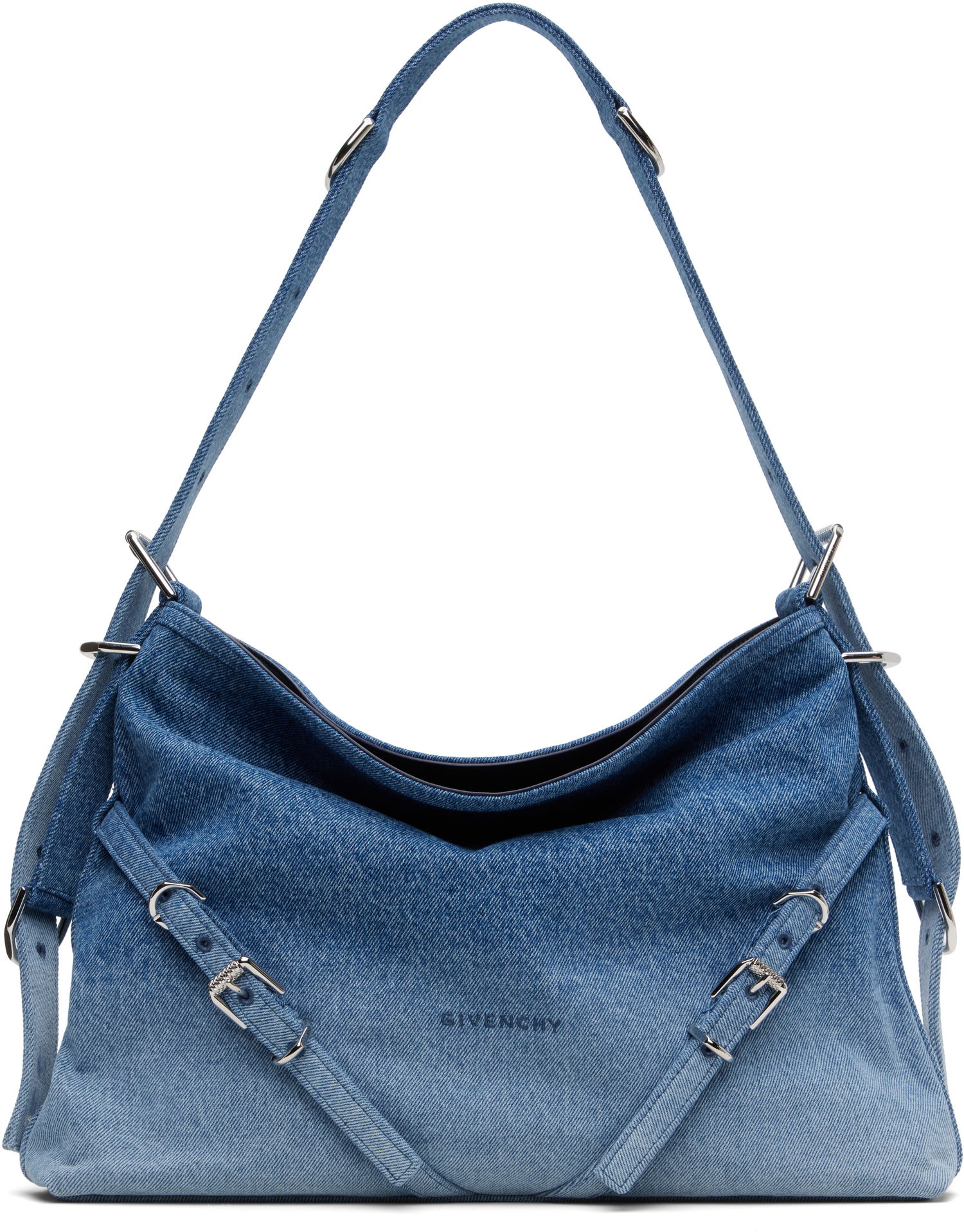Taška cez rameno Givenchy Givenchy Voyou Gradient Denim Shoulder Bag Modrá | BB50SSB285420, 0