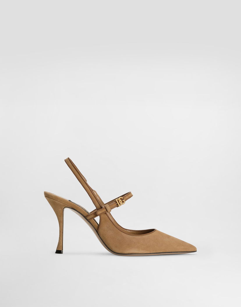 Doplnky Dolce & Gabbana Dolce & Gabbana Suede And Nappa Leather Slingbacks Béžová | CG0974AQ1348S727