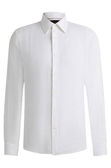 Košeľa BOSS Slim-Fit Linen Shirt Biela | 50541109, 0