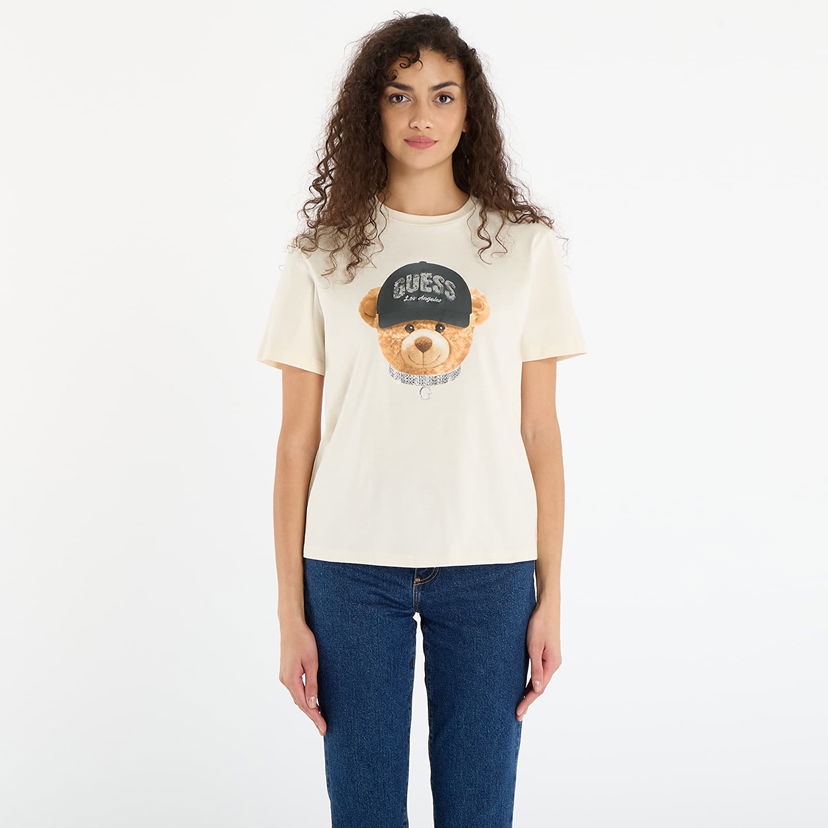 Tričko GUESS Teddy Bear Hat Short Sleeve T-Shirt Béžová | V5BI09I3Z14-G1O6