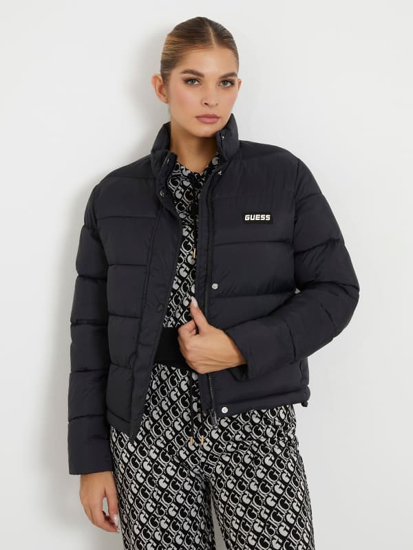 Prešívaná bunda GUESS Regular Fit Puffer Jacket Čierna | V4RL00WFYE2