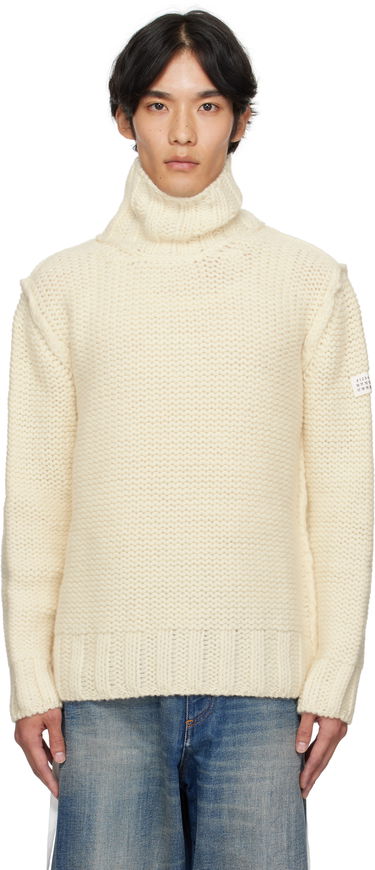 Sveter Maison Margiela MM6 Maison Margiela Chunky Wool Turtleneck Sweater Biela | SH2HA0008 M13166, 0