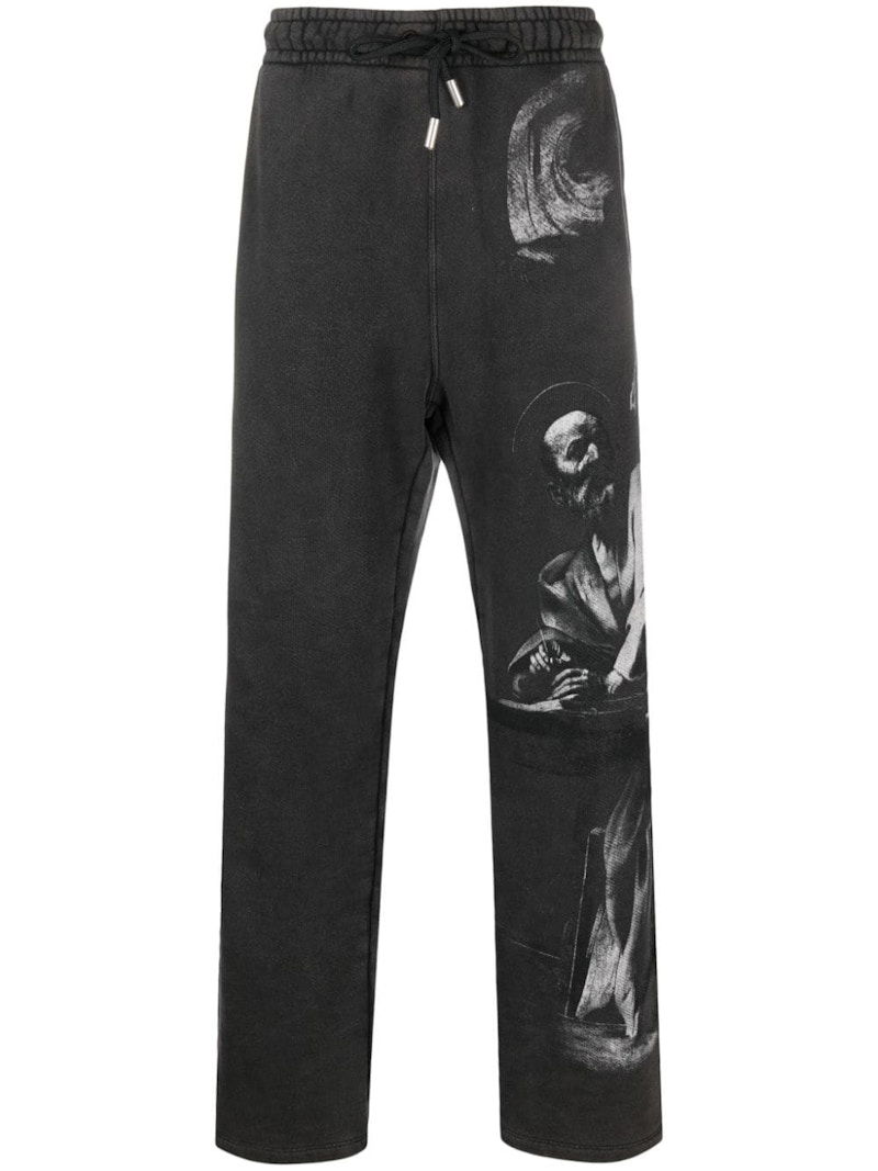 Tepláky Off-White Graphic-Print Track Pants Black Čierna | OMCH054F23FLE0051077, 0