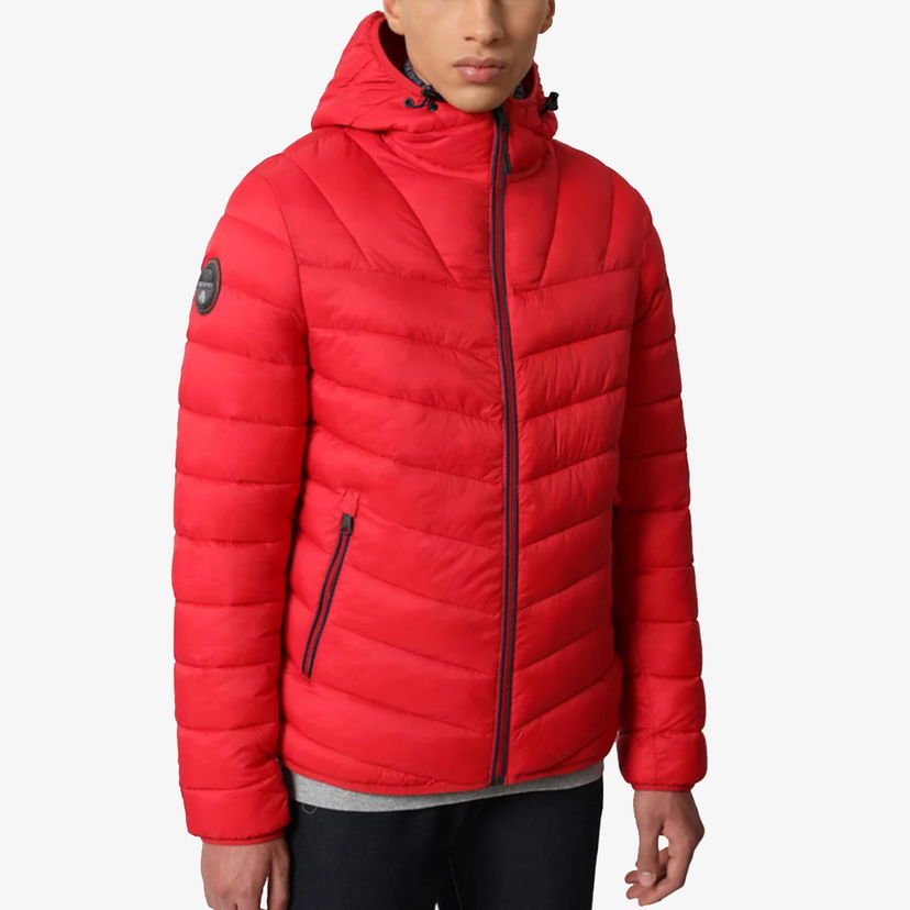 Prešívaná bunda Napapijri Aerons H2 Hooded Puffer Jacket Červená | NP0A4FPYR171