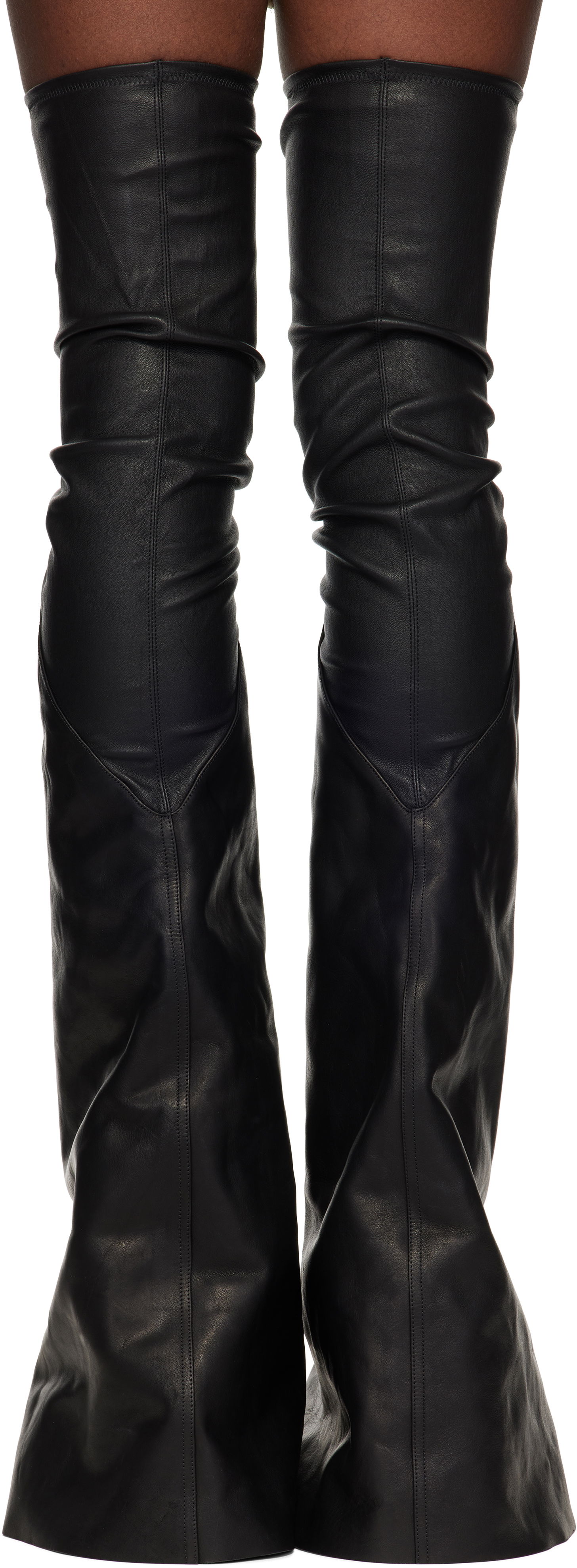 Ponožky Rick Owens Rick Owens Porterville Cargowedge Leather Boots Čierna | RR02D6849 LSLOO, 1