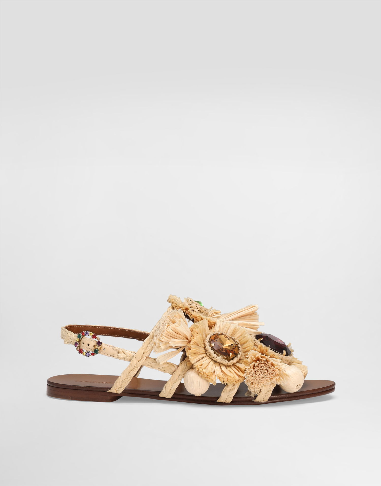 Doplnky Dolce & Gabbana Dolce & Gabbana Braided Rafia Embellished Sandals Béžová | CQ0644AM4618B139, 0