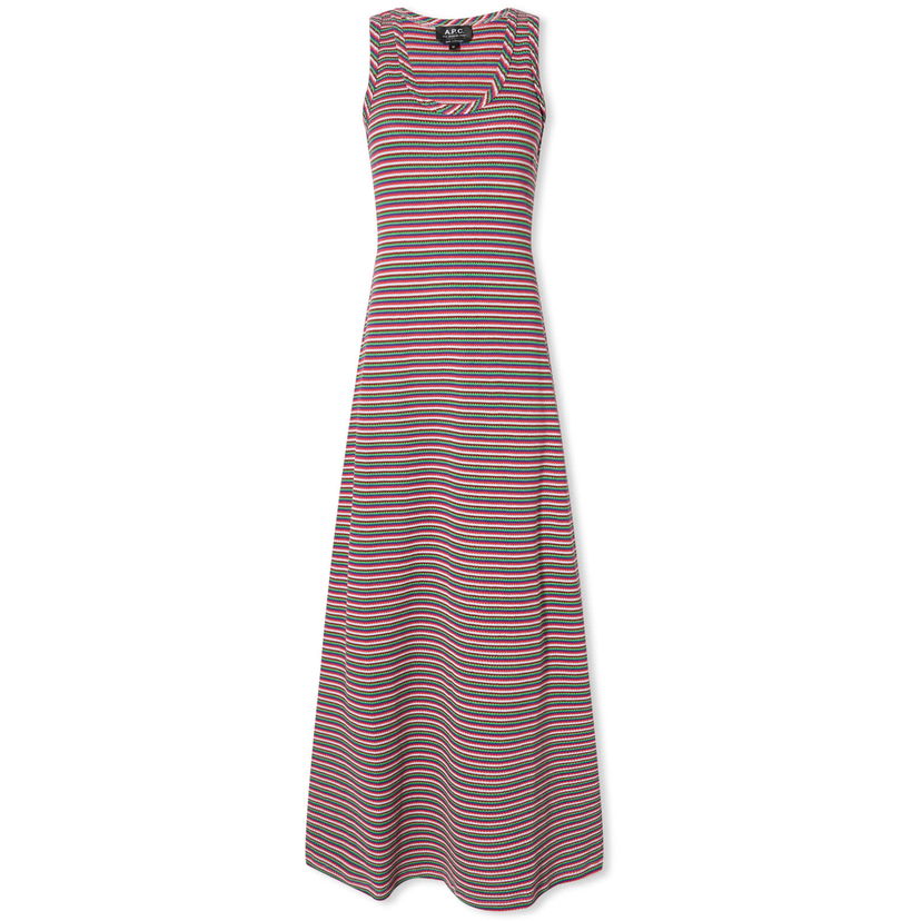 Šaty A.P.C. Shelly Striped Maxi Dress Červená | COGCG-F35096-FAG