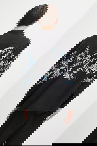 Košeľa WACKO MARIA Hawaiian Long Sleeve Snake Skeleton Print Shirt Čierna | 25FW.WMS.HI04, 2