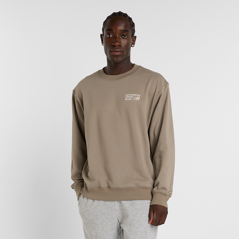 Sveter New Balance New Balance Athletics Crewneck Sweatshirt Hnedá | NBMT41547DOK, 0