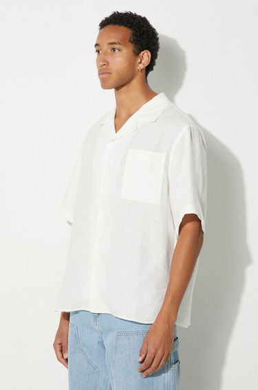 Košeľa PANGAIA Pangaia DNA Linen Camp Collar Relaxed Shirt Biela | 10002046, 5