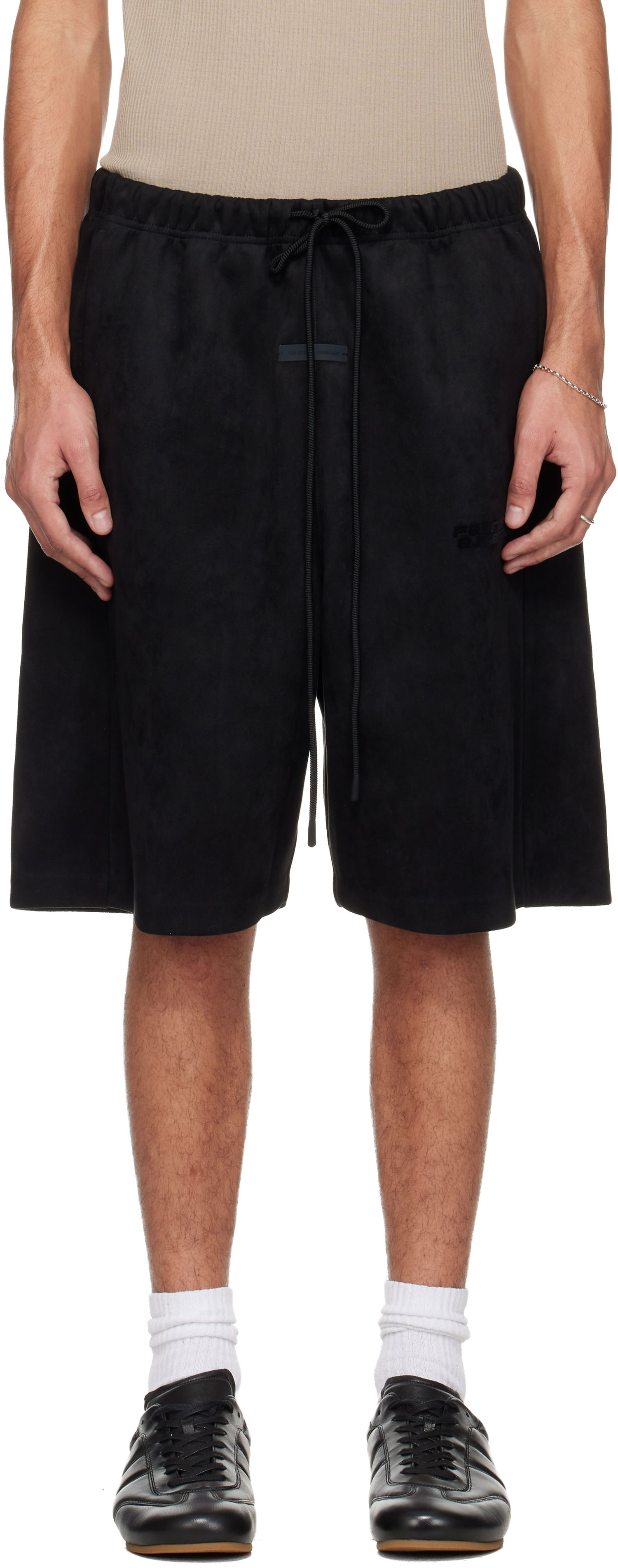 Šortky Fear of God Holiday Faux-Suede Fleece Relaxed Shorts Čierna | 160HO254691F, 0