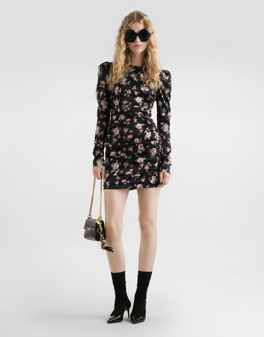 Šaty Dolce & Gabbana Dolce & Gabbana Vintage Rose-print Draped Dress Rôznofarebný | F60G3TFSA8HHN5XQ, 1