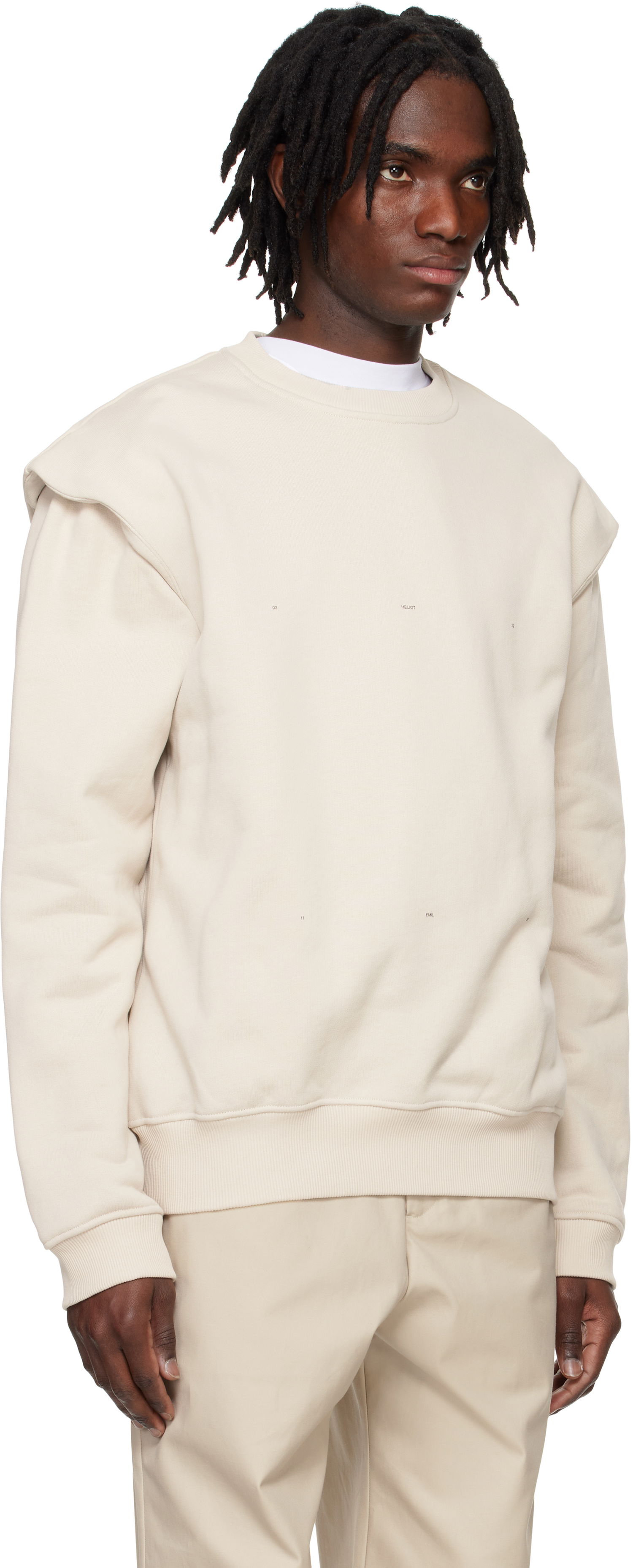 Mikina HELIOT EMIL HELIOT EMIL Outline Logo Sweatshirt Béžová | PRESS25_M_08_052_ST18_CO, 1