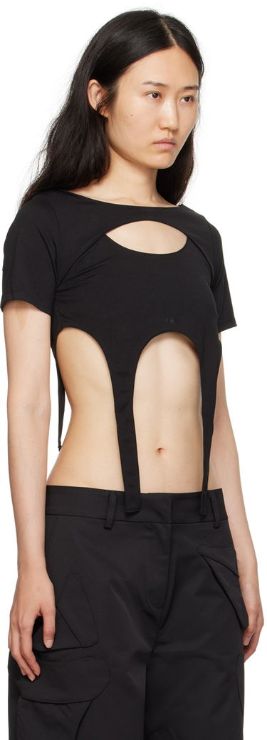 Crop Top HELIOT EMIL Harness Cutout T-Shirt Čierna | HE_W_13_042_BLK01, 1