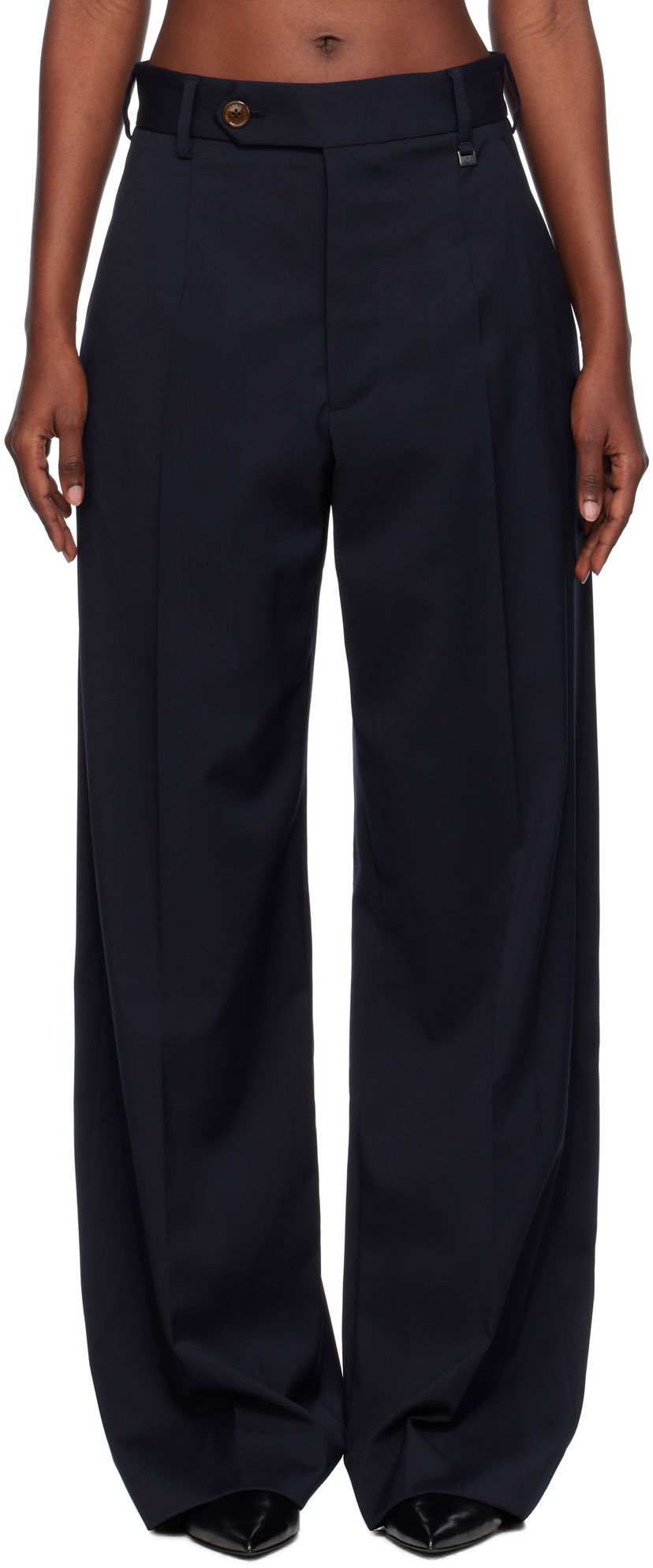Nohavice Vivienne Westwood Vivienne Westwood Lauren Wide-Leg Trousers Navy | 1F01000Z-W018V-