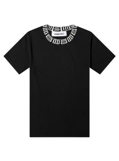 Tričko Ambush Monogram Rib Neck Tee Čierna | BWAA026F22JER0011000