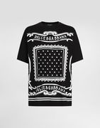 Cotton T-Shirt With Bandana Print