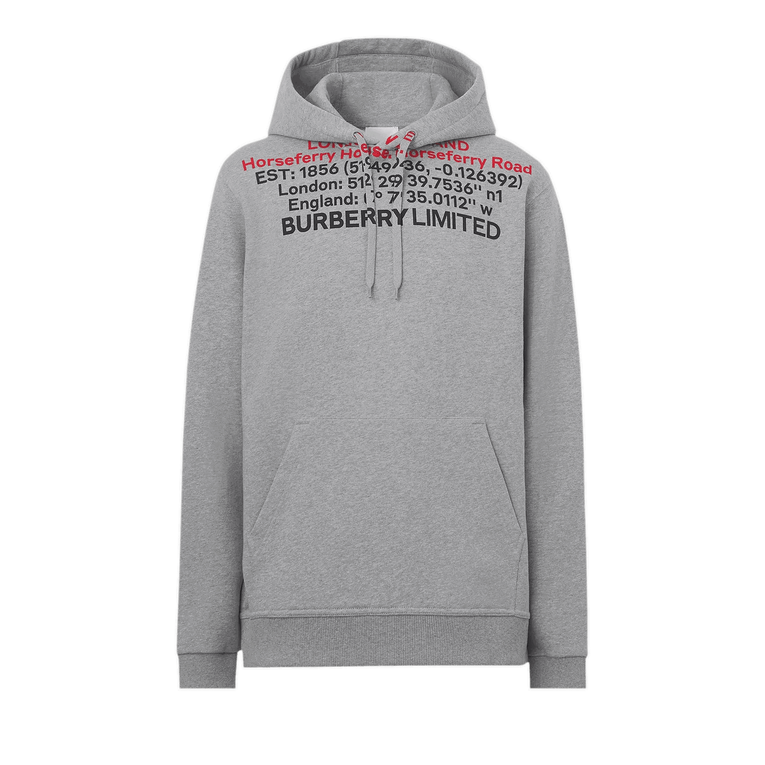 Mikina Burberry Location Print Hoodie Šedá | 8048283, 0