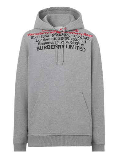 Mikina Burberry Location Print Hoodie Šedá | 8048283
