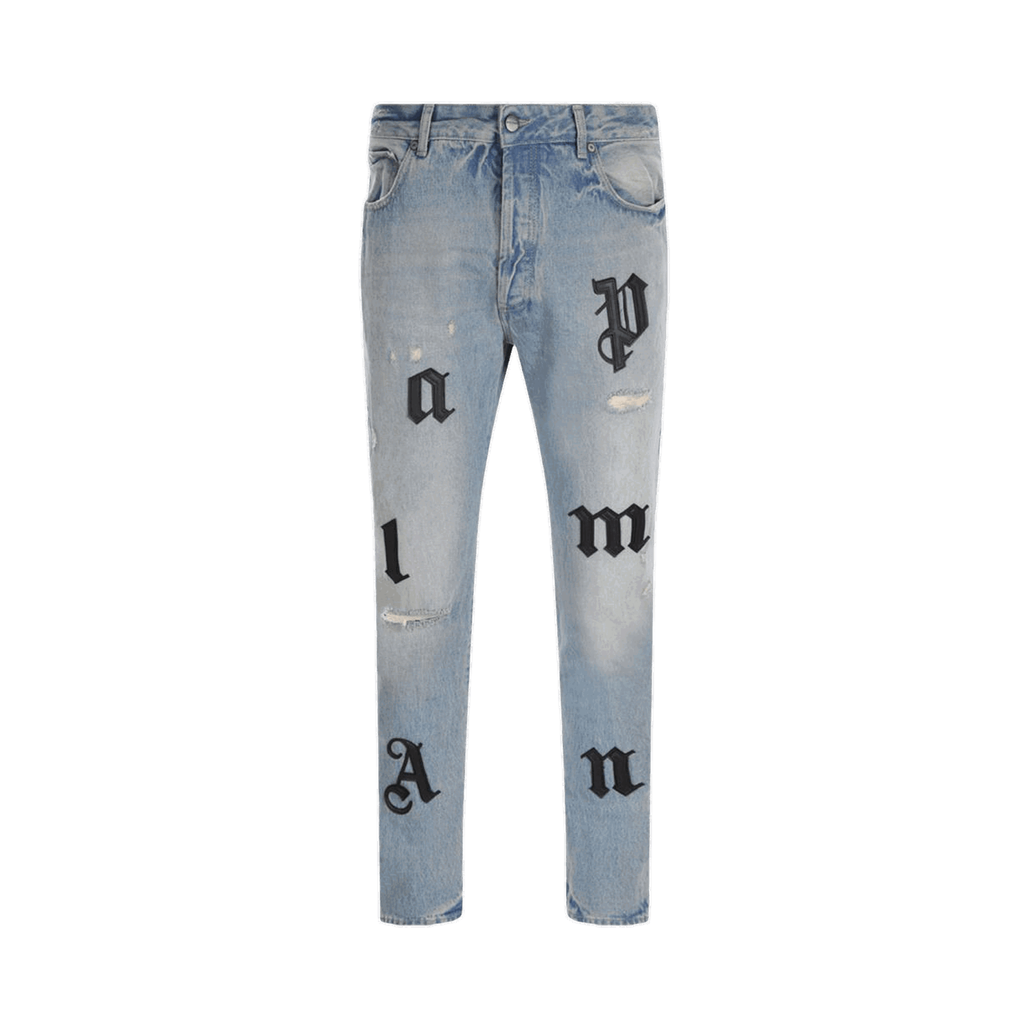 Džínsy Palm Angels Logo Patch Classic 5 Pocket Jeans Modrá | PMYA033F22DEN0034510, 0