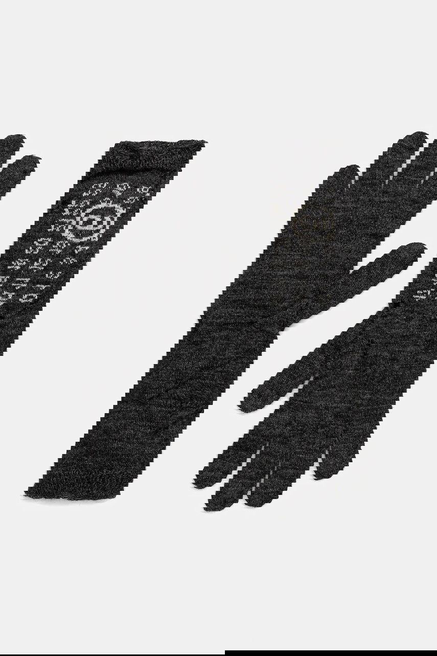 Rukavice Maison Margiela MM6 Maison Margiela Wool Knitted Gloves with Signature Numbers Print Šedá | S52TS0043.M13135.855, 0