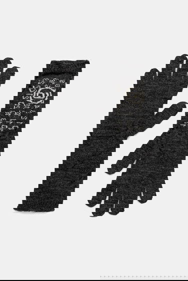 Rukavice Maison Margiela MM6 Maison Margiela Wool Knitted Gloves with Signature Numbers Print Šedá | S52TS0043.M13135.855, 0