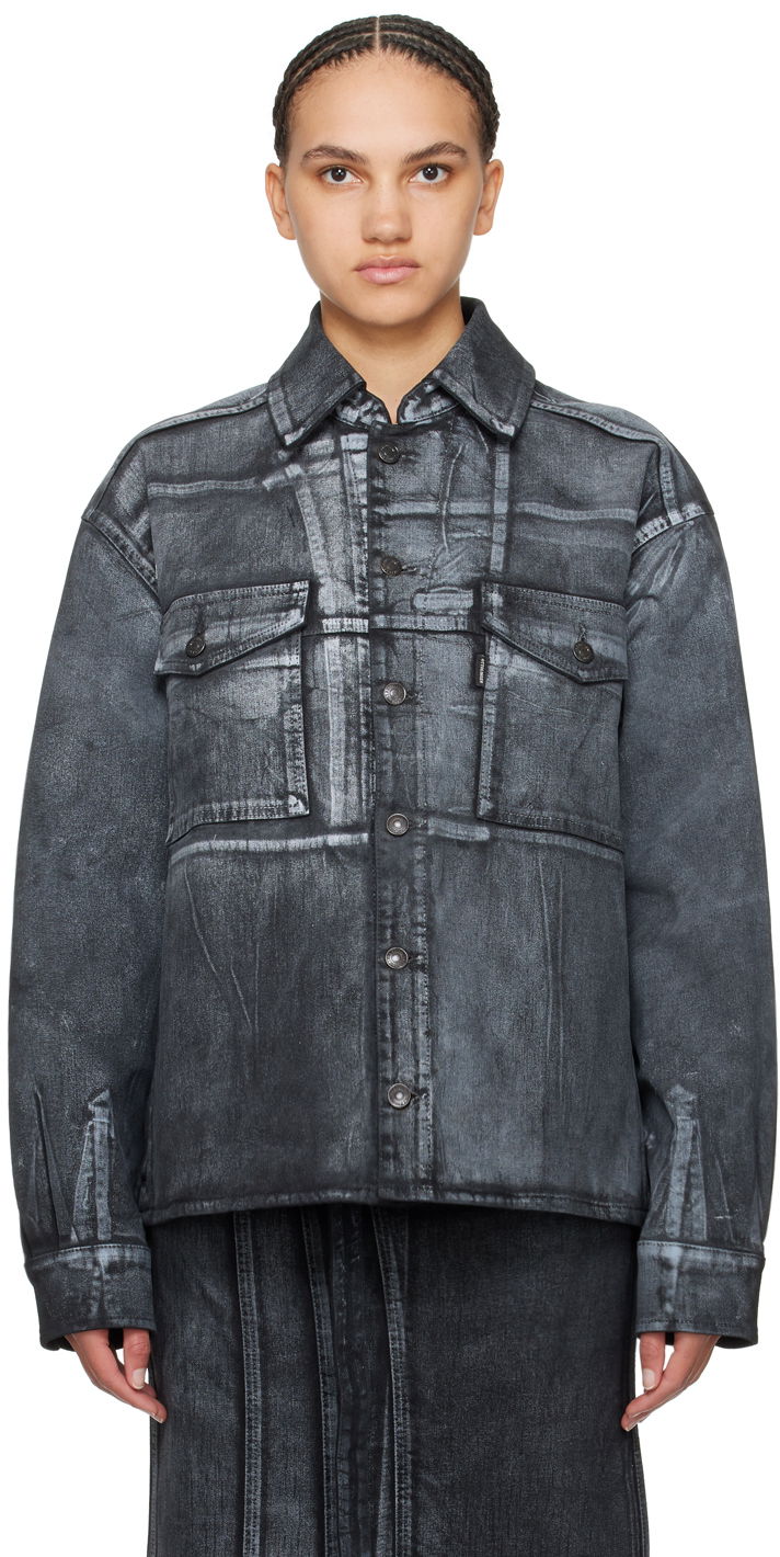 Bunda Ottolinger Ottolinger Printed Denim Jacket Šedá | 1700412, 0