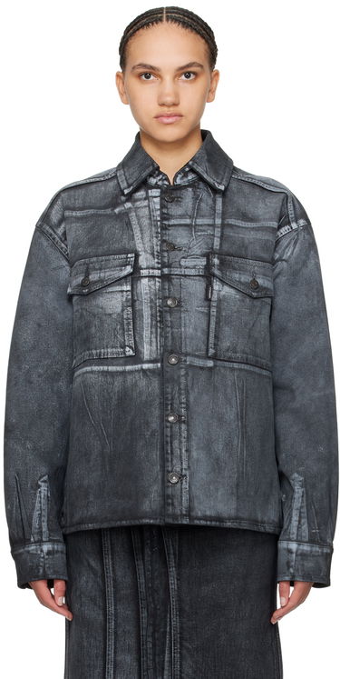 Bunda Ottolinger Ottolinger Printed Denim Jacket Šedá | 1700412, 0