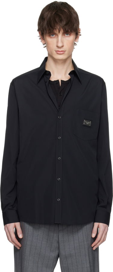 Košeľa Dolce & Gabbana Black Martini-Fit Shirt Čierna | G5JG4TFU5U8, 4