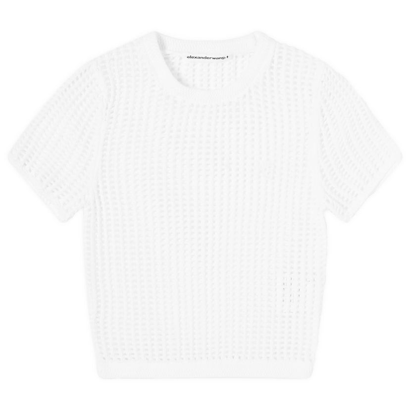 Tričko Alexander Wang Logo Crop Biela | 4KC2241018-100