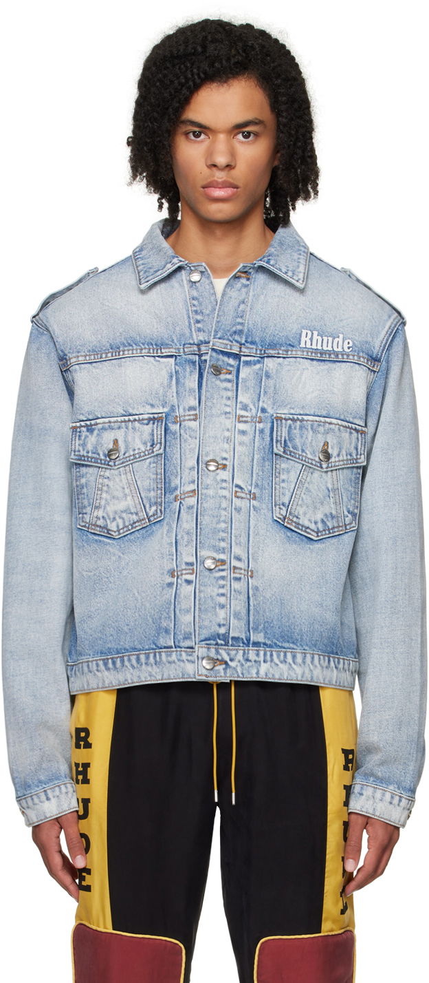 Bunda Rhude Automobil Lamborghini Edition Denim Jacket Modrá | RHFW23JA65320032, 0