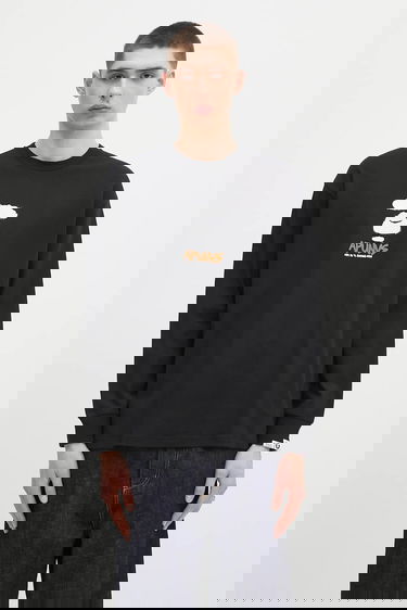 Tričko AAPE by A Bathing Ape Basic Graphic Long Sleeve T-Shirt Čierna | AAPLTM1560XXN, 0