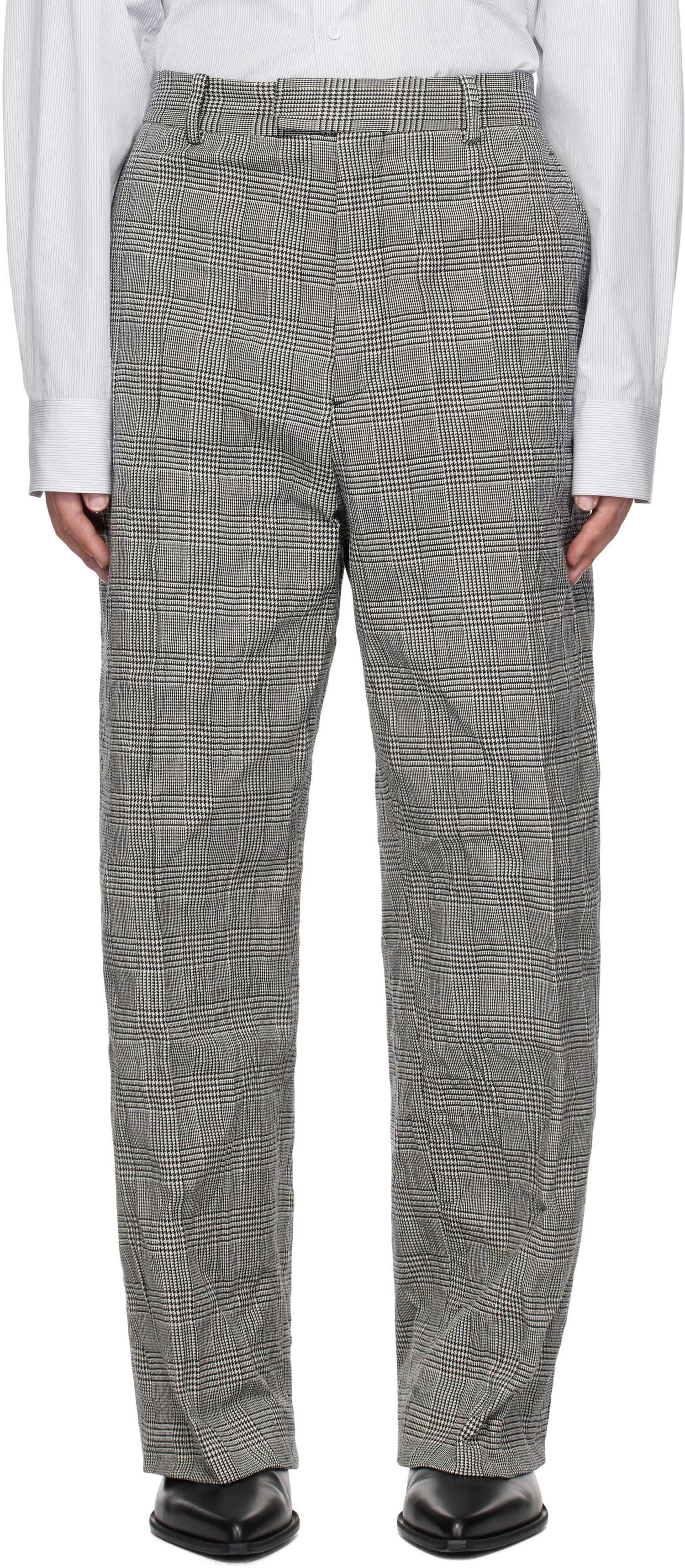 Nohavice VETEMENTS Vetements Metalized Wrinkled Tailored Trousers Šedá | UA66PA110G, 0