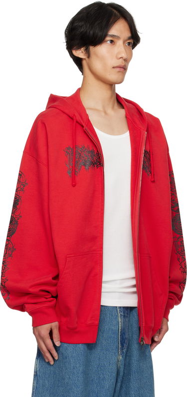 Mikina VETEMENTS Vetements Cradle of Filth Oversized Zip-Up Hoodie Červená | UCF76ZU300R, 1