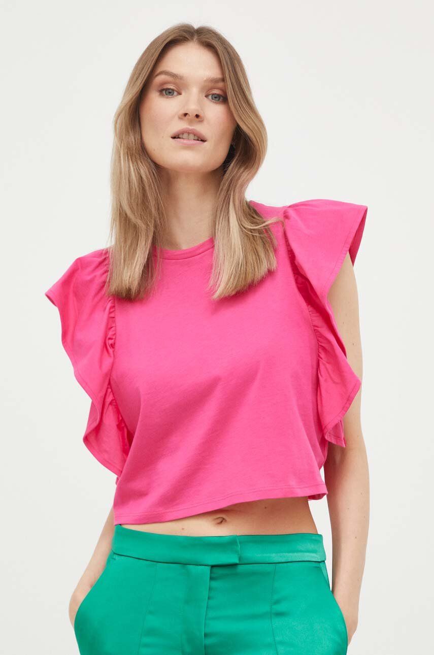 Tričko United Colors of Benetton Ruffle Top Ružová | 3096DH00M.02A, 0