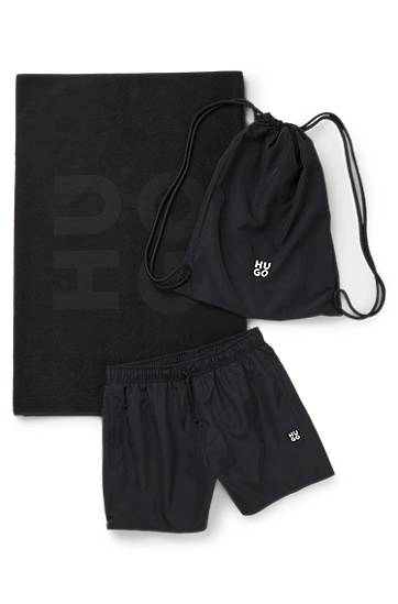 Plavky BOSS Swim shorts, beach towel and bag set Čierna | 50540187