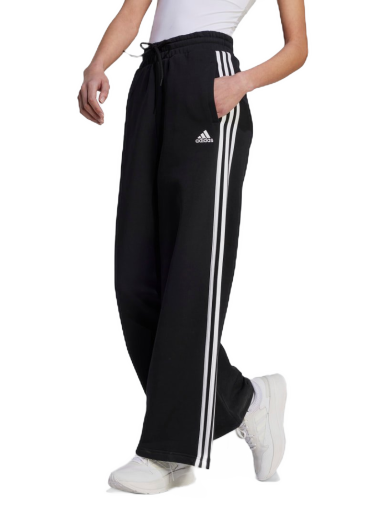 Tepláky adidas Originals Essentials 3-Stripes French Terry Wide Joggers Čierna | HZ5747