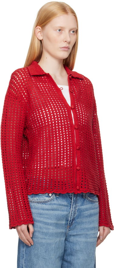 Sveter rag & bone Rag & Bone Khloe Knit Cardigan Červená | WAS25P020BR20, 1
