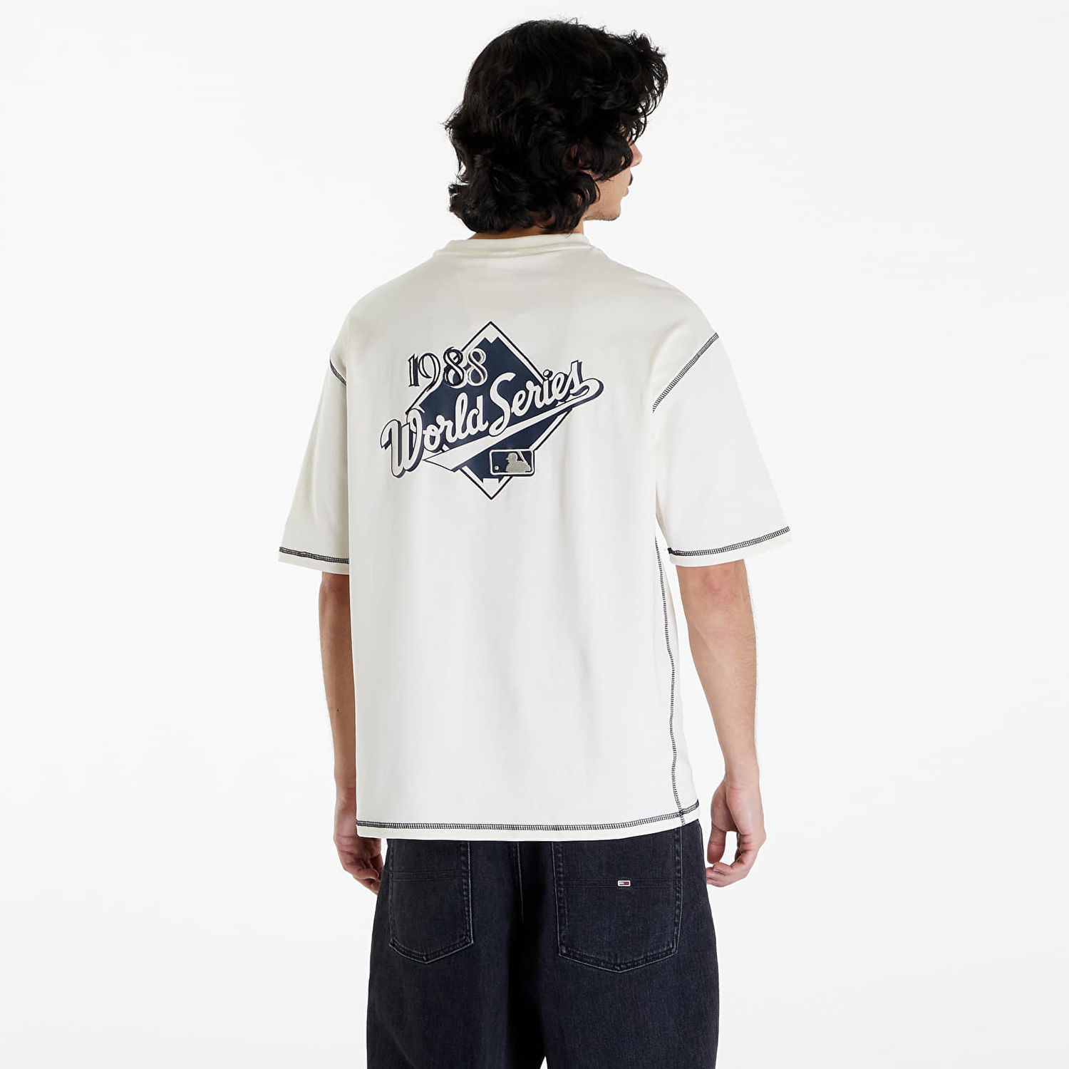 Tričko New Era LA Dodgers MLB World Series Oversized T-Shirt UNISEX Off White/ Navy Biela | 60435464, 1