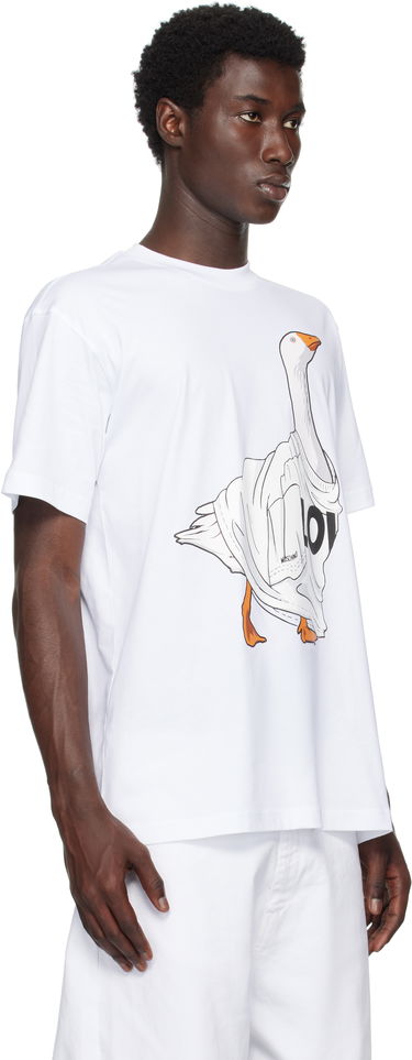Tričko Moschino Moschino Goose Graphic Organic Cotton T-Shirt Biela | 252ZZ071152411001, 1